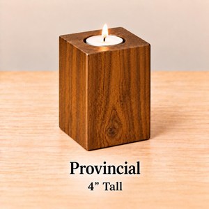 Portavelas de Madera Estilo Provincial, Rectangular, 6 Pulgadas de Alto, Resistente al Calor, Decoración para el Hogar - Product Image 3