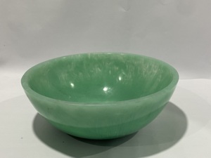 Bol à salade moderne en résine polie fait main, finition marbrée noire et aqua, vaisselle haut de gamme pour buffet de fête - Product Image 3