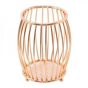 Hot Selling Iron Round Metal <b>Wire</b> Mesh Pen Pot Pencil Brush Holder Desk Organizer Gold Highest Quality Pen Holder - Product Image 5