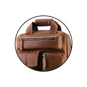 Premium Quality Custom Logo Genuine Leather Backpack For Men And <b>Women</b> Heavy Capacity <b>Laptop</b> <b>Bag</b> For School College & Travel - Product Image 3