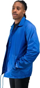 Men's Blue Waterproof <b>Coach</b> Jacket Casual Turn-down Collar Regular Fit Polyester Shell Spring Wear - Product Image 2