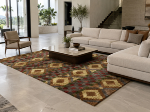 DECORDEC Tapis géométrique multicolore en laine personnalisé, motif à pois et rayures, écologique et antidérapant pour hôtels, villas et salons - Product Image 3