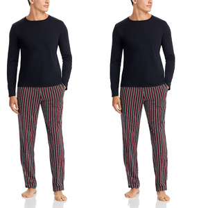 Custom New Arrival <b>Men</b> <b>Pajama</b> <b>Set</b> Garment Dyed Cotton Knitted Sleepwear Comfortable Designer Breathable <b>Pajama</b> <b>Set</b> - Product Image 3