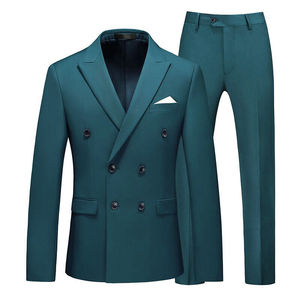 Trajes de Dos Piezas para Hombre, Corte Slim Fit, Color Sólido, Blazer y Pantalón, Traje de Oficina para Caballero, con Cierre de un Solo Botón - Product Image 1