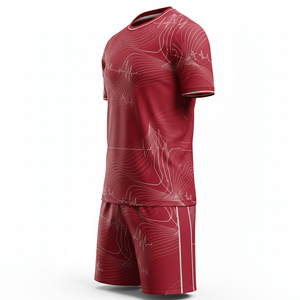 ชุดฟุตบอลหญิง/ชาย เสื้อพร้อมกางเกงขาสั้น ชุดออกกำลังกายสองชิ้น ชุดฝึกซ้อมฟุตบอล แห้งเร็ว ชุดกีฬาออกกำลังกาย รับผลิตตามแบบ OEM - Product Image 3