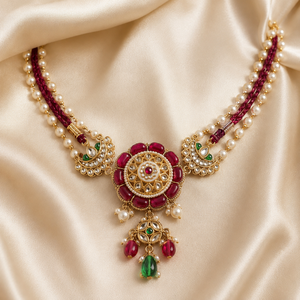 Parure de bijoux de luxe en laiton et zircon Kundan, collier ras-du-cou et boucles d'oreilles clous, style traditionnel indien, pour mariée, fiançailles, mariage, soirée, brillant - Product Image 3