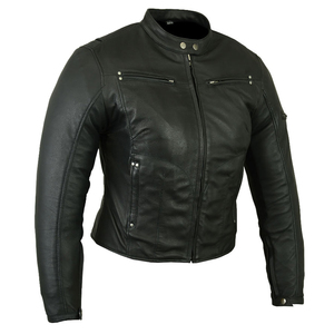Veste en cuir véritable pour femme, usage décontracté, qualité supérieure, fermeture éclair sur le devant, coupe-vent, écologique, respirante - Product Image 2