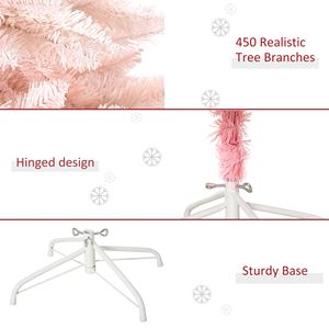 Albero di Natale Rosa 150 cm con Base Staccabile, 450 Rami, Decorazione per Casa e Feste, Opzioni di Dimensioni 210 cm e 180 cm - Product Image 6