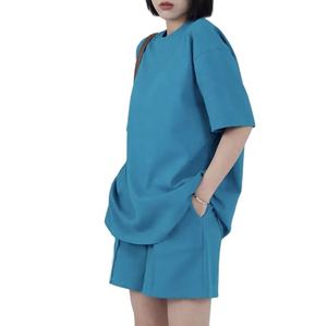 Conjunto de camiseta y pantalones cortos de cintura alta para mujer, ropa personalizada, chándal, 2 piezas - Product Image 1