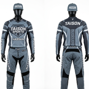 Jersey BMX premium para hombre, 180 GSM, tela de poliéster transpirable, paneles rojos y negros de carreras, impresión por sublimación, diseño de logotipo personalizado - Product Image 4