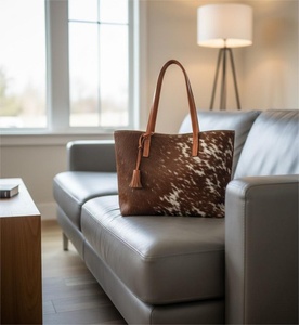 Sac fourre-tout bohème en cuir pleine fleur, sac à bandoulière en cuir de vachette véritable pour femme, sac de voyage décontracté et élégant, imperméable avec fermeture éclair ouverte - Product Image 5