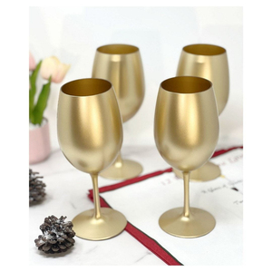 Accessoires de bar, gobelet à vin de haute qualité, verre à vin rouge à long pied pour restaurant, hôtel, verre à vin plaqué or - Product Image 2
