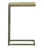 Table d'appoint pliable et convertible en bois recyclé et fer forgé, style ferme, fabriquée à la main, pour la maison