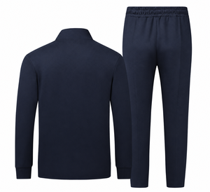 Ensemble de survêtement pour homme à col montant et fermeture éclair intégrale, veste de survêtement unie et pantalon de jogging coupe ajustée, 2 pièces, vêtements de sport décontractés, vente en gros - Product Image 3