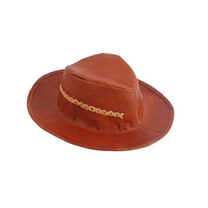 Premium Quality <b>Men</b> Use Cowboy <b>Hat</b> 100% Leather Made Western Style Wide Brim Cowboy <b>Hats</b> For Outdoor And Horse Riding Wear - Product Image 1