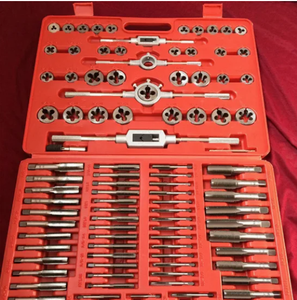 Ensemble de tarauds <span class=keywords><strong>et</strong></span> de matrices à filetage métrique professionnel 110 pièces dans un boîtier robuste <span class=keywords><strong>pour</strong></span> le travail du métal <span class=keywords><strong>et</strong></span> du <span class=keywords><strong>bois</strong></span> - Product Image 1