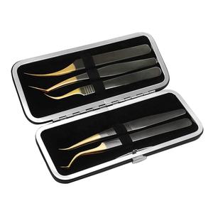 Set 5 Black Gold Stainless Steel Professional <b>Eyelash</b> <b>Extension</b> Tweezers Complete <b>Kit</b> 2026 - Product Image 6
