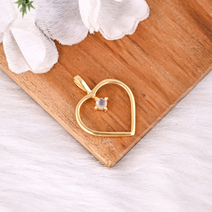 Trendy Heart Shaped Natural <b>Rainbow</b> Moonstone Brass Gemstone Pendant Classic Gift For Women - Product Image 2