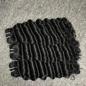 Máquina de extensiones de cabello humano de grado Remy vietnamita Virgen sin procesar, doble trama, estilo de onda suelta, solo tinte más ligero - Product Image 1