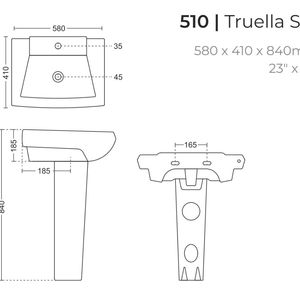 Elegant ceramic laundry sink pedestal basin 580x410x840mm bathroom washtub porcelain washing clothes basin truella set - Product Image 2