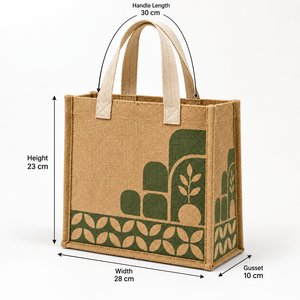 Laminated Natural Jute Grocery Shopping <b>Bag</b> 28x23x10 cm Cotton Webbing Handles Custom Print for Supermarket Retail Wholesale OEM - Product Image 6