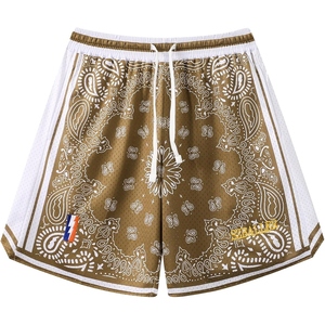 Pantalones cortos de malla ligeros con estampado Paisley Banda para hombre, pantalones cortos deportivos de baloncesto con estampado sublimado, pantalones cortos de gimnasio, mercado estadounidense - Product Image 3