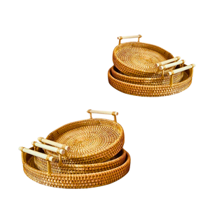 Panier de rangement pour fruits en rotin tissé à la main avec poignées, fournisseur en gros au Vietnam - Product Image 1