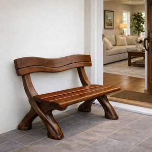 Banc d'extérieur Luxali Price Factory, magnifique, artisanal, en noyer massif, design moderne, écologique, durable, 3 places. - Product Image 2