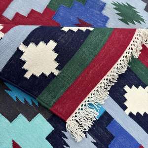 Alfombra Dhurrie de algodón hecha a mano, ideal para entrada, cocina, camino y práctica de yoga 013 - Product Image 4