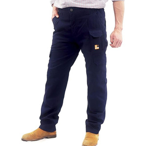 Pantalon de travail pour homme FR, poches cargo, résistant aux flammes, 100% coton, taille élastique, certifié CE, coupe régulière, coutures soudées, antistatique - Product Image 6