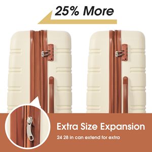 Set di valigie rigide da 4 pezzi con Spinner leggeri TSA-valigia da 16 \ "20 \" 24 \ "28 \" taglie + borsa - Product Image 4