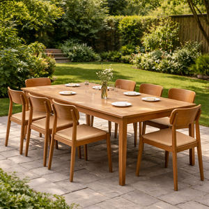 Mesa de Comedor Rectangular de Madera de Teca Sólida Moderna de Alta Calidad para Hoteles, Restaurantes Comerciales y Uso Familiar - Product Image 4