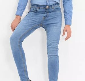 High-Rise Regular Fit Men's Trousers-100% Cotton Canvas Breathable <b>Elastic</b> <b>Waist</b> Straight Casual Autumn Pants - Product Image 2