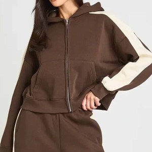 Tall Girl Friendly Women Letter Tracksuit Zip up Hoodie <b>Crop</b> Top Flare Pants Two Piece Set Casual Sports <b>Ladies</b> Sweat Suit - Product Image 3