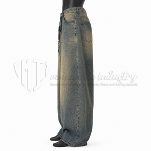 Jeans Anchos de Mezclilla para Hombre, Estilo Vintage, Corte Holgado, Personalizados, Fabricante de Ropa Urbana, Marca Privada OEM - Product Image 5