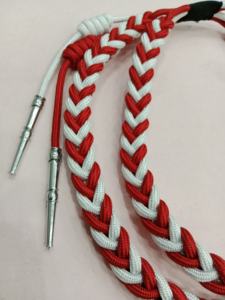 Aiguillette tactique de luxe de haute qualité avec fil de broderie, couleurs personnalisées, embouts métalliques blancs, attache à épingle de sûreté, cordon d'épaule pour tenue - Product Image 4