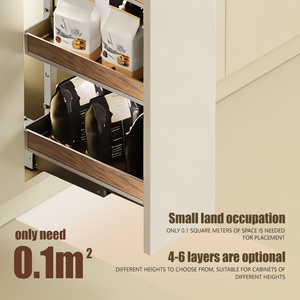 TIANYI - Mueble de Cocina Extraíble de Aluminio Resistente de 100 kg con Estantes de Madera de Nogal y Cierre Suave - Product Image 2