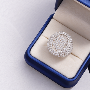 Bague pour homme en argent 925 avec moissanite taille baguette et ovale, entièrement pavée, large, de luxe, de créateur - Product Image 1