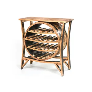 Vintage Wooden Counter <b>Bar</b> <b>Table</b> with Whisky Bottle Holder Rack Shelf Handcrafted Rustic Furniture for <b>Bar</b> Cafe Hotel Restaurant - Product Image 2