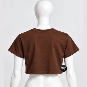 เสื้อครอปเรียบง่ายสำหรับผู้หญิง คุณภาพสูง ผลิตตามสั่ง ผ้าฝ้าย 100% ระบายอากาศได้ดี แฟชั่นฤดูร้อน ทันสมัย สวมใส่สบาย เสื้อยืดผู้หญิง - Product Image 6