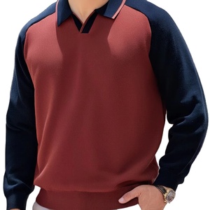 Pull tricoté élégant pour homme à manches régulières, chaud et respirant, idéal pour l'automne et l'hiver, décontracté, uni, avec col et bouton unique - Product Image 1