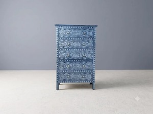 Best Selling Bone Inlay End Table <b>With</b> Geometric Pattern Handmade Accent Furniture For Living Room Bedroom And Office Decor Sale - Product Image 3