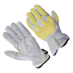 Premium Quality Heavy-Duty Safety Leather Gloves Goat Grain Leather TPR Rubber Latex Aramid Impact Resistant Personal Protective - Product Image 4