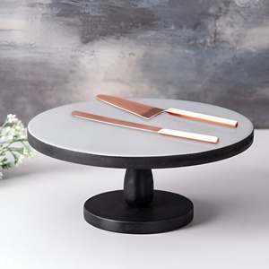 Home Decoration Eco-Friendly Handmade Wooden <b>Cake</b> <b>Stand</b> with Cutlery Unique Design Best Finish Dishwasher Safe for Standard Look - Product Image 3