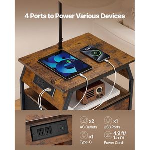 Lámpara de Pie Moderna con Mesa Auxiliar de 2 Niveles, 3 Cajones e Iluminación de 3 Temperaturas de Color - Product Image 6
