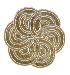 Set de table en verre doré et bronze à motifs floraux en spirale, fait main, pour mariage, événement, banquet - Product Image 1