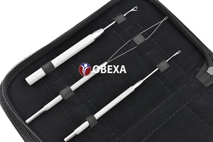 Kit d'outils d'extensions de cheveux micro anneau avec pince Tube tirant boucle aiguille fil - Product Image 2