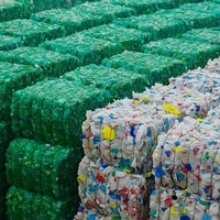 Bales de Recortes de Botellas PET Recicladas, Color Verde y Mixto, Alta Calidad, Grado de Moldeo por Inyección para Reciclaje