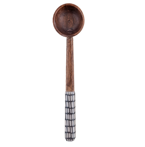 Cuchara de Madera con Mango Geométrico Impreso, Acabado Mate, Diseño Vintage, Cuchara de Madera 100% Natural - Product Image 1