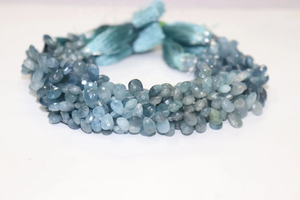 Cuentas en forma de pera facetadas de Aguamarina musgo 8*6mm 9 pulgadas piedra Natural de corte lateral para la fabricación de joyas - Product Image 4